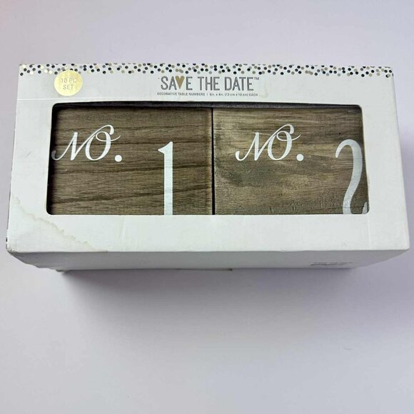 Save the Date Decorative Table Numbers | Rustic Wedding Decor Set of 10 - Picture 1 of 4